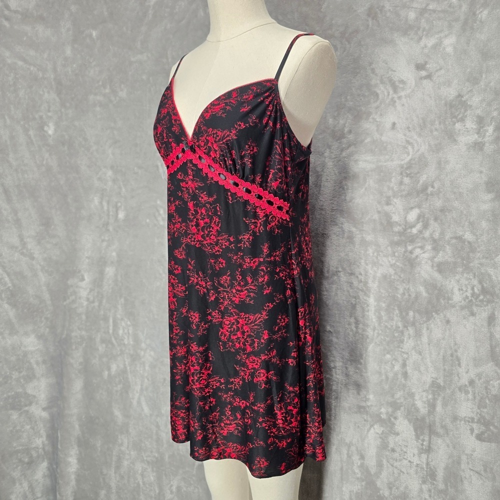 Y2K Donatella Slip Mini Dress Whimsigoth Night Gown Fairy Grunge Lace Strech Med - Picture 7 of 15